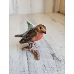 Goebel Robin vintage branch perch bird ceramic mini home decor figure unique